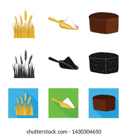 Isolated object of agriculture and farming sign. Collection of agriculture and plant stock vector illustration.