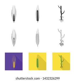 Isolated object of agriculture and farming sign. Collection of agriculture and plant vector icon for stock.