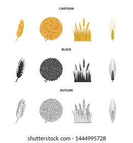 Isolated object of agriculture and farming sign. Set of agriculture and plant stock vector illustration.