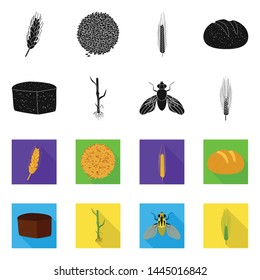 Isolated object of agriculture and farming sign. Set of agriculture and plant stock symbol for web.