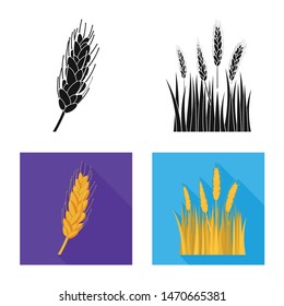 Isolated object of agriculture and farming sign. Collection of agriculture and plant stock symbol for web.