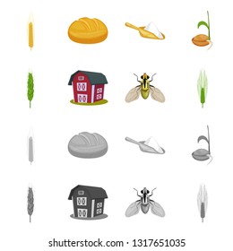 Isolated object of agriculture and farming symbol. Set of agriculture and plant  vector icon for stock.