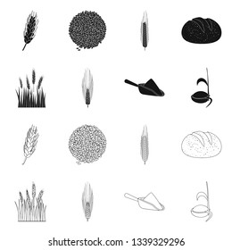 Isolated object of agriculture and farming symbol. Collection of agriculture and plant  stock symbol for web.