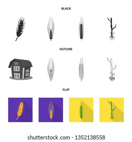 Isolated object of agriculture and farming symbol. Collection of agriculture and plant  vector icon for stock.