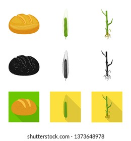 Isolated object of agriculture and farming symbol. Collection of agriculture and plant  stock symbol for web.