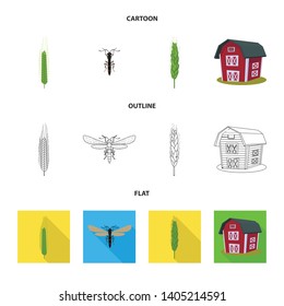 Isolated object of agriculture and farming symbol. Set of agriculture and plant  vector icon for stock.