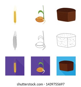 Isolated object of agriculture and farming symbol. Collection of agriculture and plant vector icon for stock.