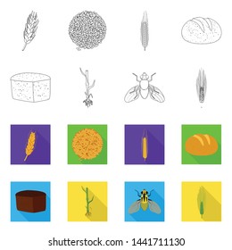 Isolated object of agriculture and farming symbol. Collection of agriculture and plant vector icon for stock.