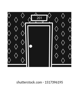 Isolated object of aisle and door logo. Graphic of aisle and apartment stock symbol for web.