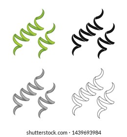 Isolated object of algae and spiral sign. Set of algae and natural stock vector illustration.