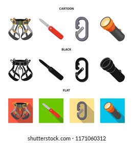 Isolated object of alpinism and peak icon. Set of alpinism and camp vector icon for stock.