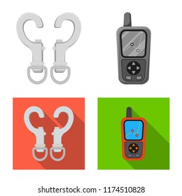 Isolated object of alpinism and peak icon. Set of alpinism and camp vector icon for stock.