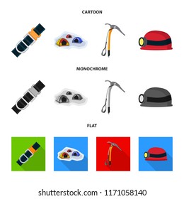 Isolated object of alpinism and peak logo. Set of alpinism and camp vector icon for stock.