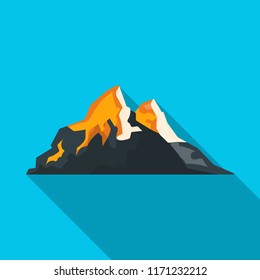 Isolated object of alpinism and peak logo. Set of alpinism and camp stock symbol for web.