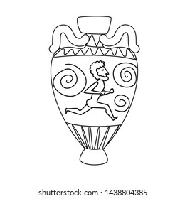 Isolated object of amphora and artifact icon. Collection of amphora and civilization stock symbol for web.