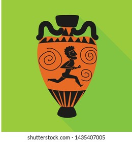 Isolated object of amphora and artifact logo. Set of amphora and civilization stock vector illustration.