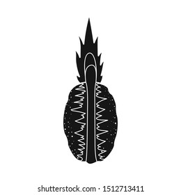 Isolated object of ananas and sliced symbol. Web element of ananas and vitamin stock symbol for web.