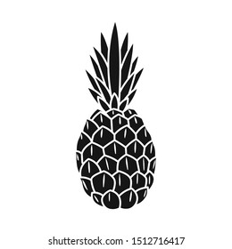 Objeto aislado de ananas y logotipo vitamínico. Elemento web de ananas e icono del vector tropical para la población.