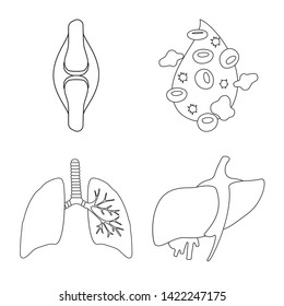 Isolated object of anatomy and organ logo. Set of anatomy and medical vector icon for stock.