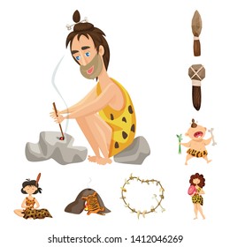 Isolated object of ancient  and age sign. Collection of ancient  and archeology vector icon for stock.
