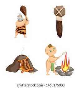 Isolated object of ancient and age sign. Set of ancient and archeology stock vector illustration.