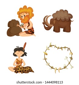 Isolated object of ancient and age symbol. Set of ancient and archeology stock symbol for web.