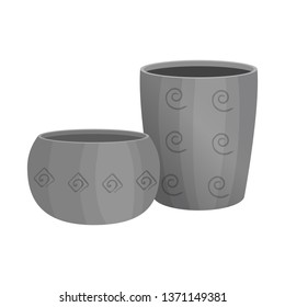 Isolated object of ancient and pitcher sign. Set of ancient and utensil vector icon for stock.