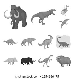 Isolated object of animal and character icon. Set of animal and ancient  stock symbol for web.