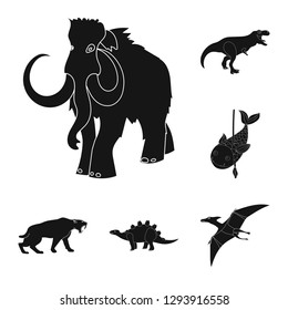 Isolated object of animal and character icon. Set of animal and ancient  stock vector illustration.