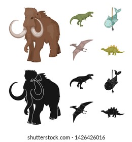 Isolated object of animal and character icon. Set of animal and ancient stock symbol for web.