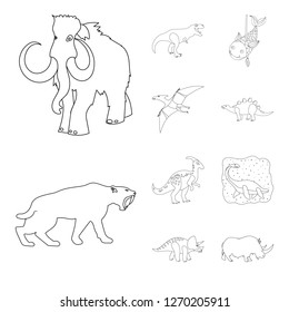 Isolated object of animal and character logo. Collection of animal and ancient  stock vector illustration.