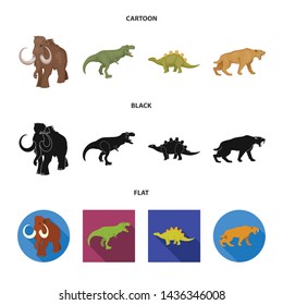 Isolated object of animal and character logo. Set of animal and ancient vector icon for stock.