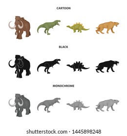 Isolated object of animal and character logo. Set of animal and ancient stock symbol for web.