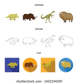 Isolated object of animal and character logo. Collection of animal and ancient stock vector illustration.