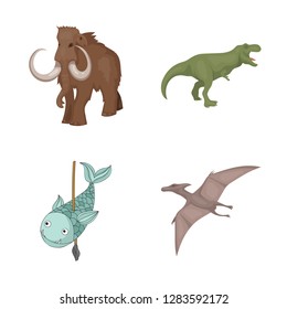Isolated object of animal and character sign. Collection of animal and ancient  stock symbol for web.