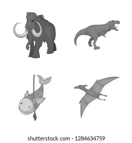 Isolated object of animal and character sign. Collection of animal and ancient  stock symbol for web.