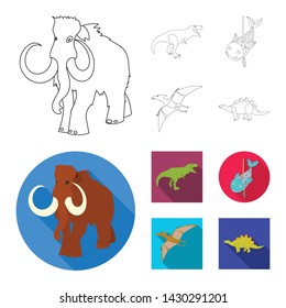 Isolated object of animal and character symbol. Set of animal and ancient vector icon for stock.