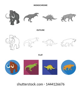 Isolated object of animal and character symbol. Set of animal and ancient vector icon for stock.