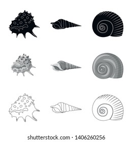 Isolated object of animal and decoration icon. Set of animal and ocean vector icon for stock.