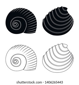 Isolated object of animal and decoration icon. Set of animal and ocean vector icon for stock.