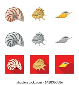 Isolated object of animal and decoration icon. Set of animal and ocean stock symbol for web.