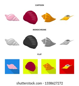 Isolated object of animal and decoration logo. Set of animal and ocean stock vector illustration.