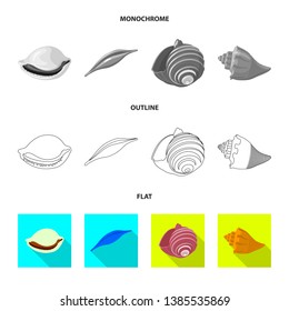 Isolated object of animal and decoration logo. Collection of animal and ocean vector icon for stock.