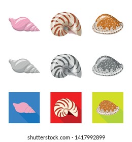 Isolated object of animal and decoration logo. Collection of animal and ocean vector icon for stock.