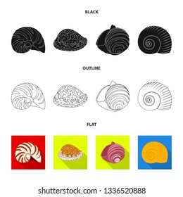 Isolated object of animal and decoration sign. Collection of animal and ocean stock vector illustration.