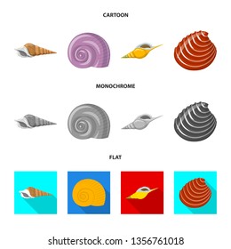 Isolated object of animal and decoration sign. Collection of animal and ocean stock symbol for web.