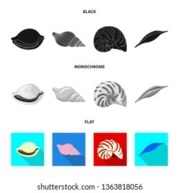 Isolated object of animal and decoration sign. Collection of animal and ocean stock symbol for web.