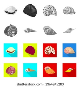 Isolated object of animal and decoration sign. Set of animal and ocean stock vector illustration.