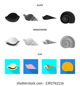 Isolated object of animal and decoration sign. Collection of animal and ocean vector icon for stock.