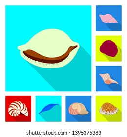 Isolated object of animal and decoration sign. Collection of animal and ocean vector icon for stock.
